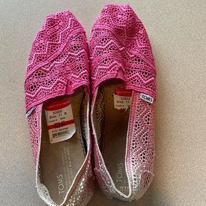 Tom brand knit pink shoes